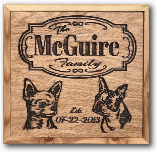 Carved home sign